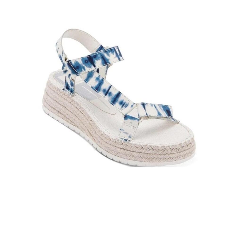 Dolce Vita Shoes Women's Size 8 Blue Tie Dye Mano Espadrille Wedge Sandals Box